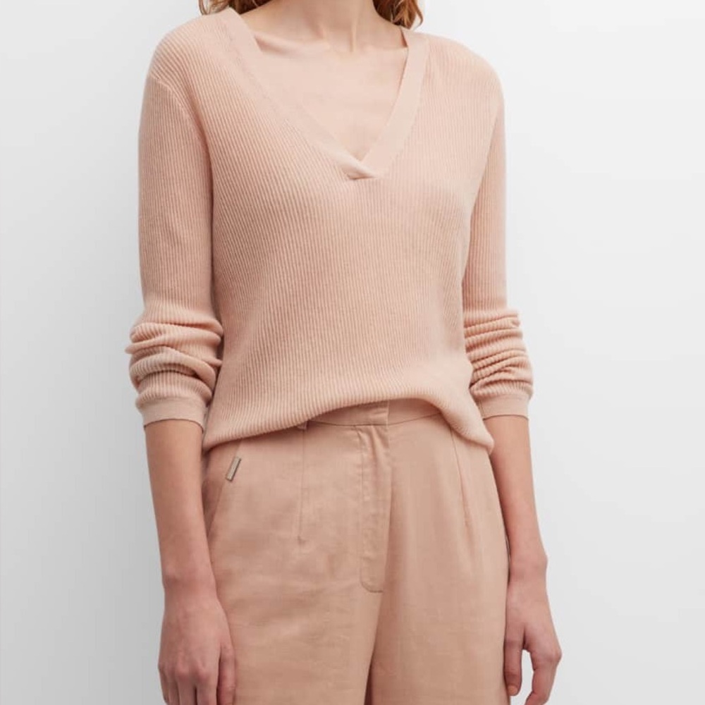 Pink Peach Cashmere Sweater Medium